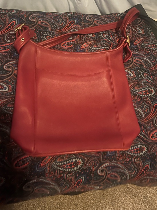 Coach Handbags - Coach Red Leather Shoulder Bag - Classic Women's Tote